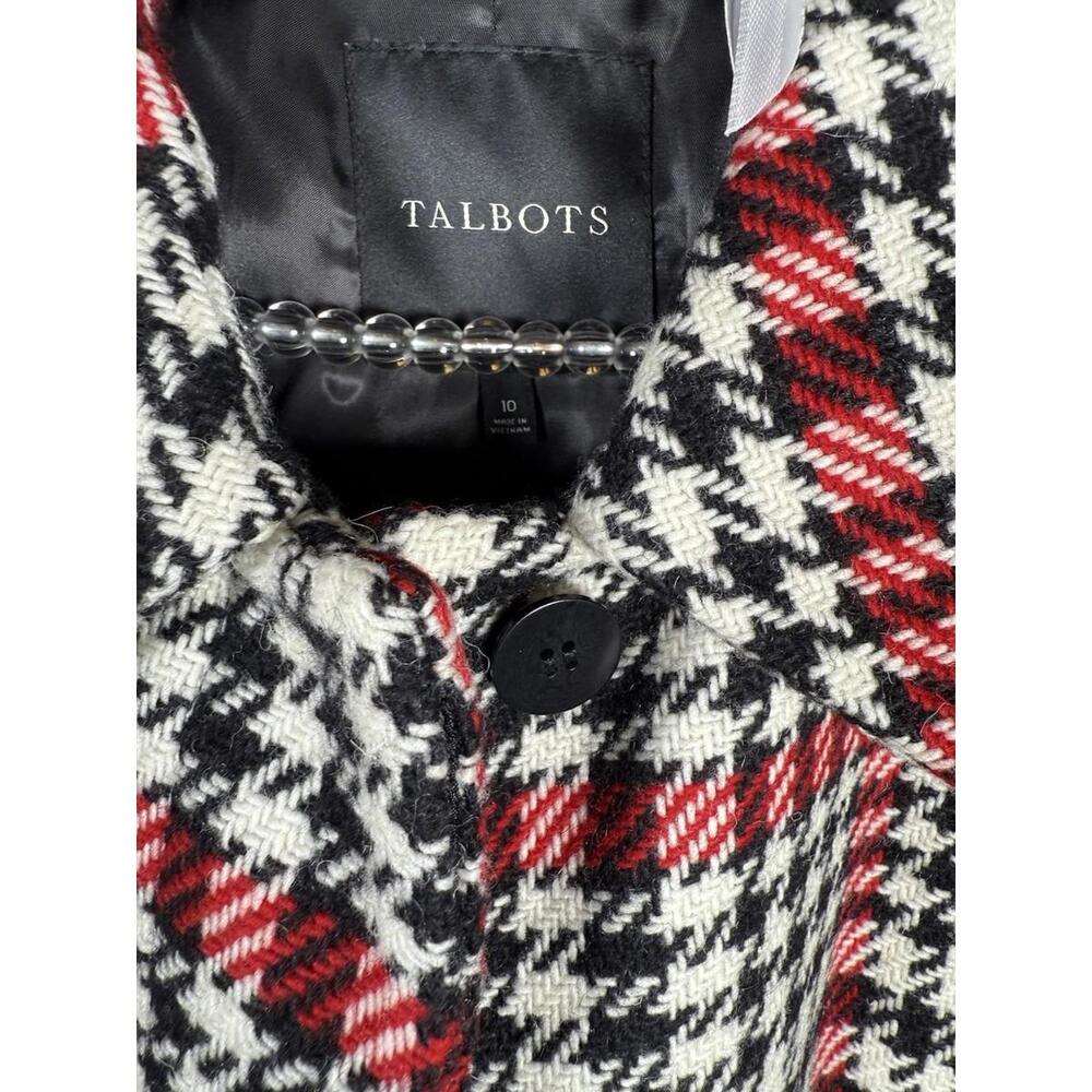 Talbots Women’s Plaid Wool Coat Sz 10 Classic Preppy Office Tweed - Picture 4 of 9